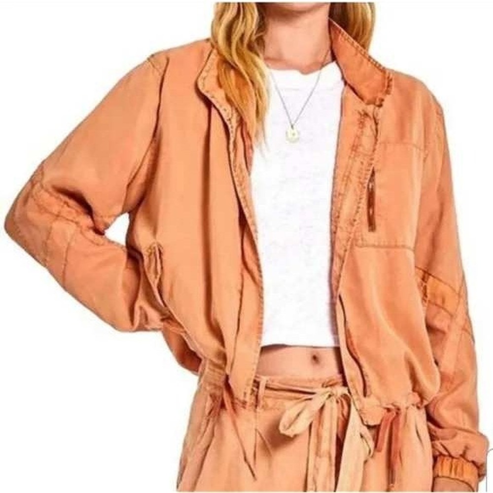 Young Fabulous & Broke Clara Jacket Medium Camel Boho Chic Utility Cottage EUC